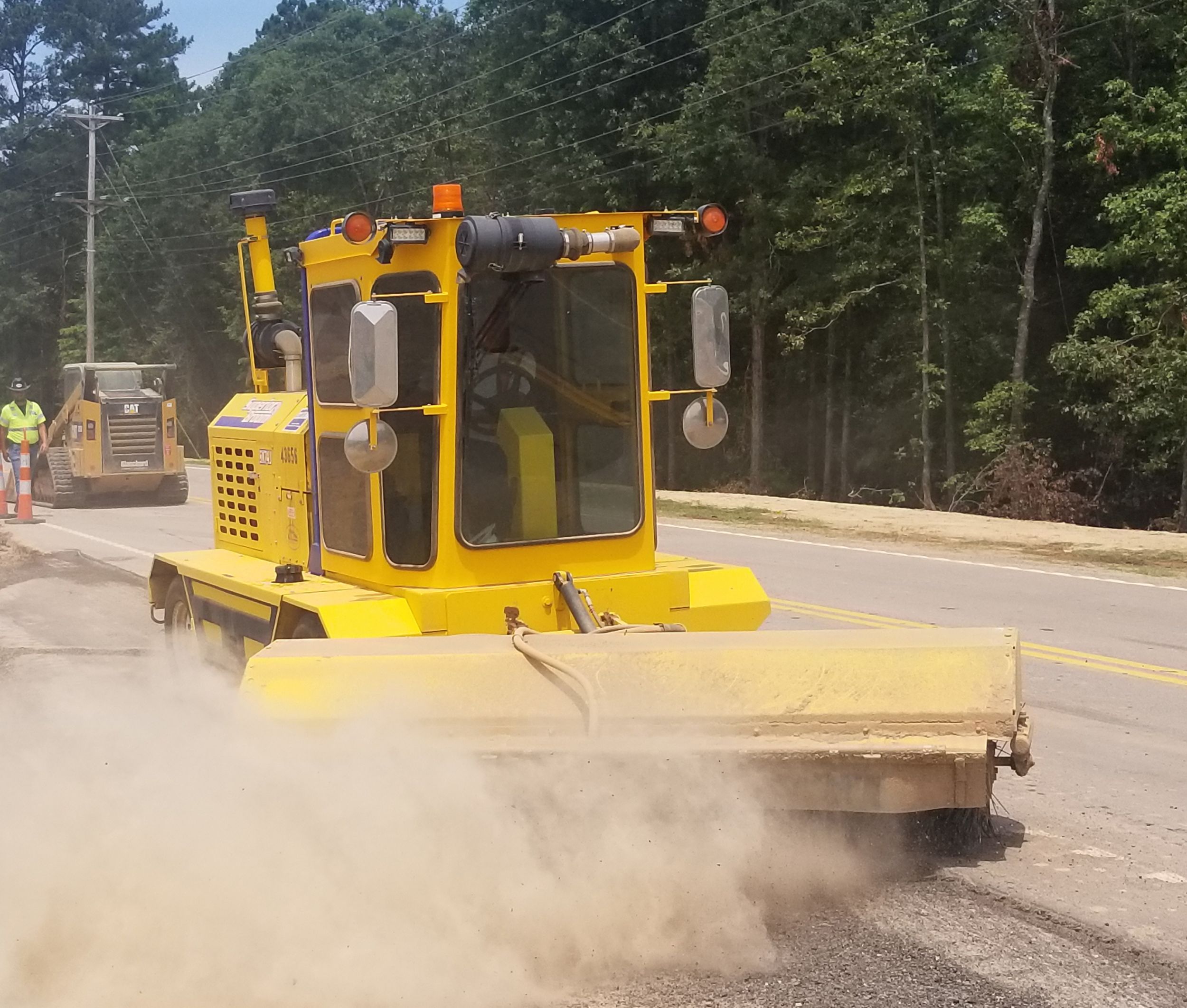 Bulldozer Yard Broom Sweeper Heavy Duty Industrial with Handle