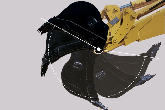 Caçamba Com Ângulo De Rotação De 200º Sem Alteração Da Posição Do Pino E Sem Perda De Força De Desagregação