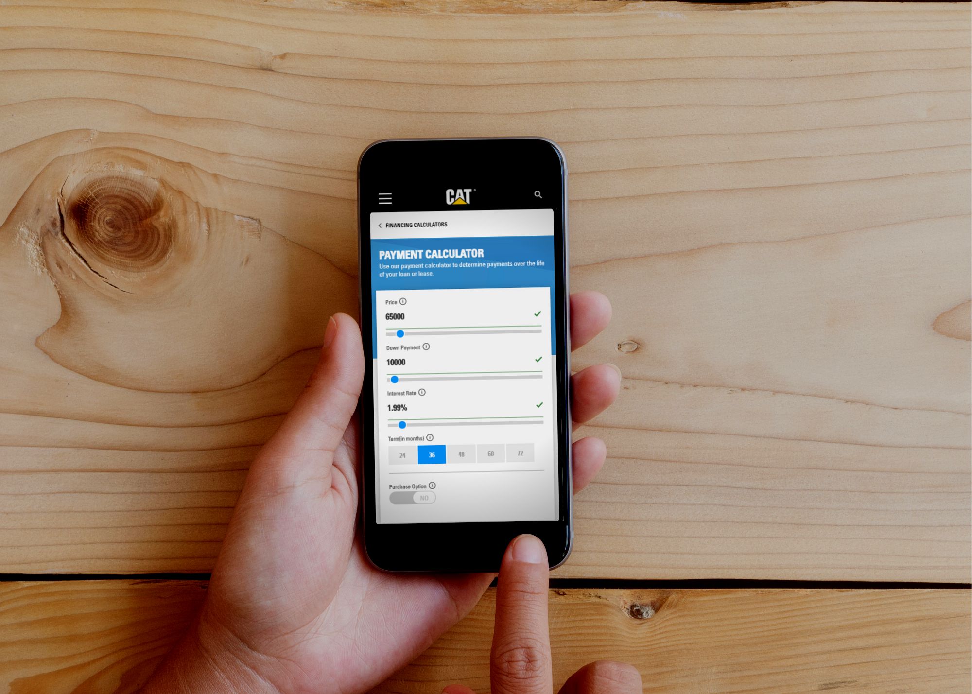 use the payment calculator
