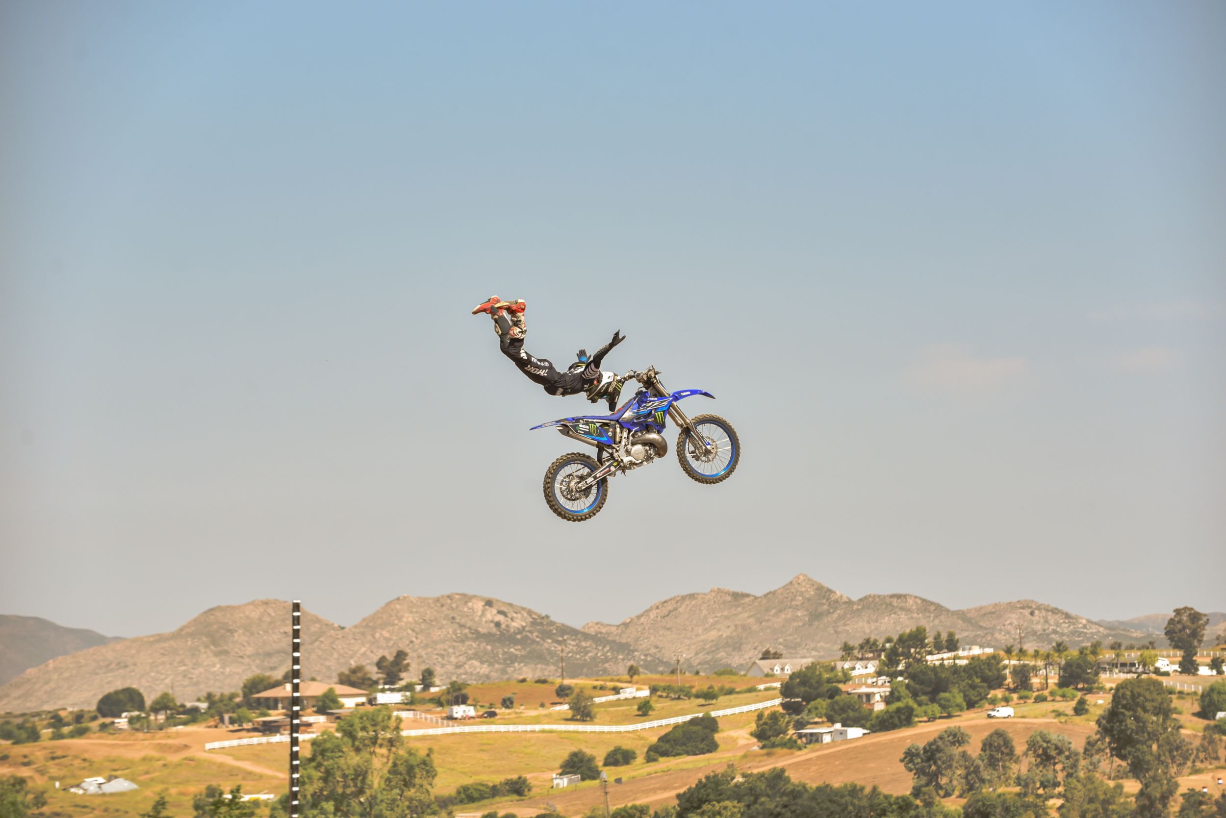 Jarryd McNeil Motocross athlete training at his home.
