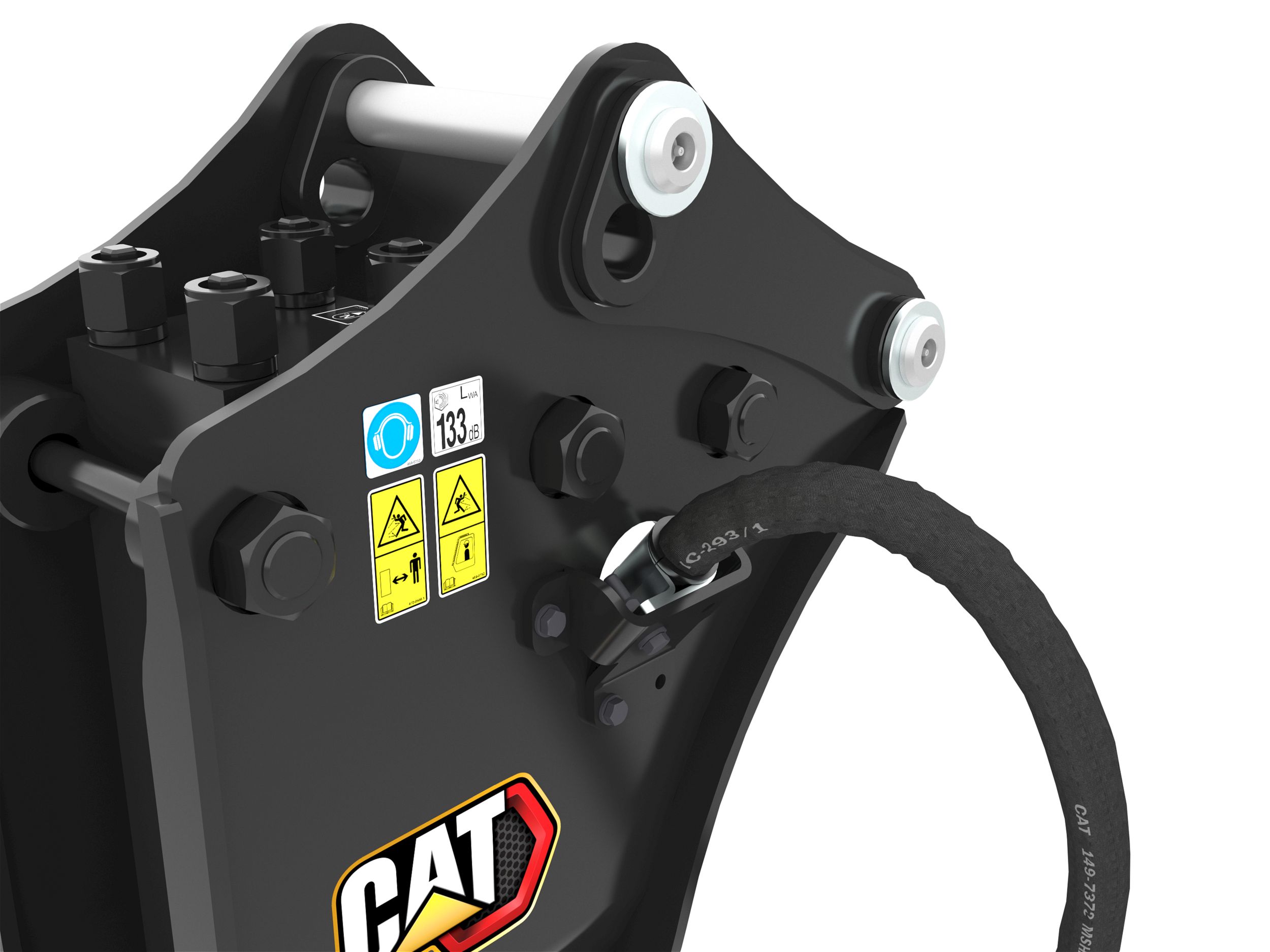 Integral Strain Relief Hose Routing Specifically Designed for Backhoe Loaders