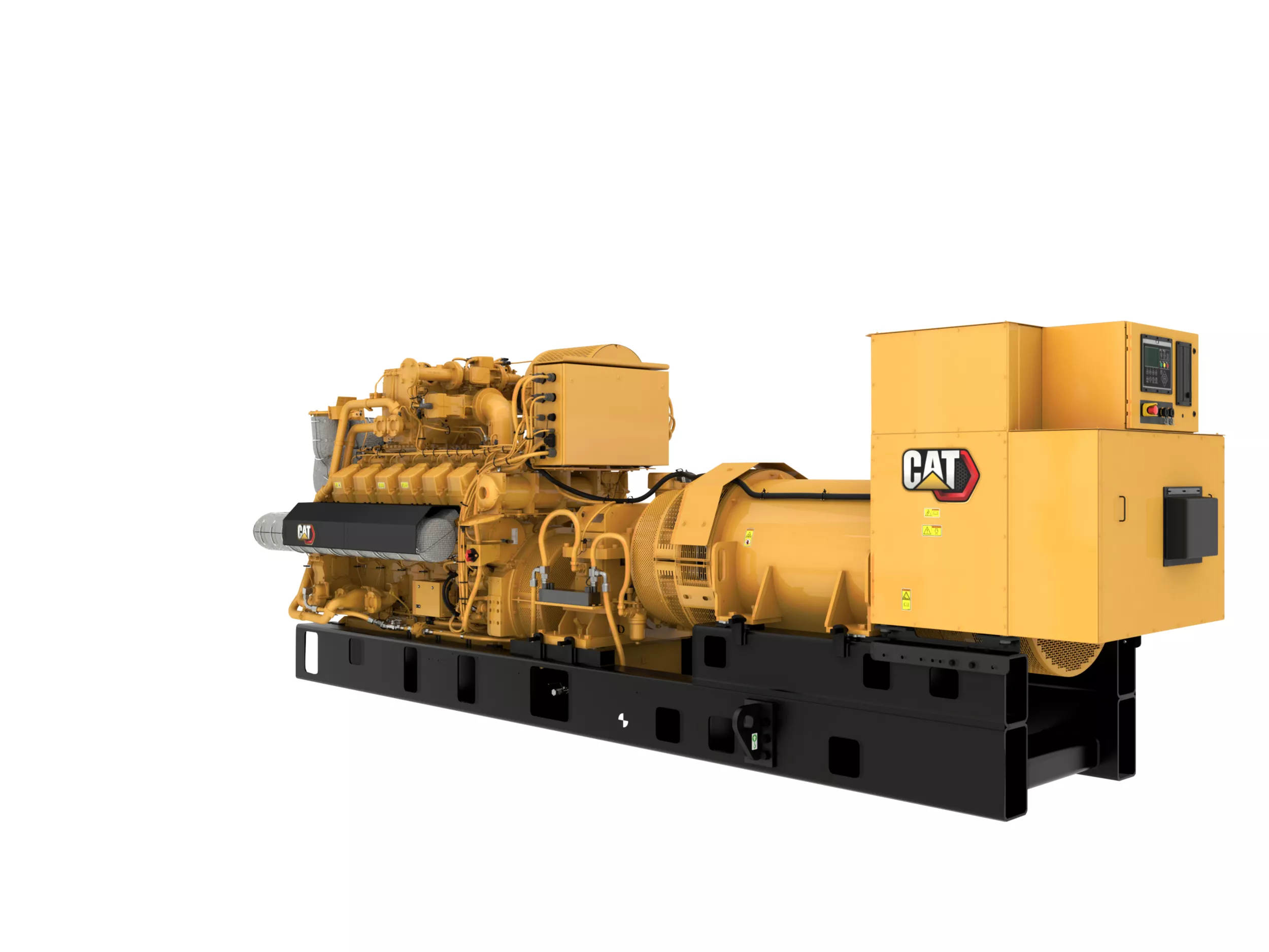 Vista trasera izquierda del Grupo Electrógeno de Gas Abierto G3512H de 60 Hz