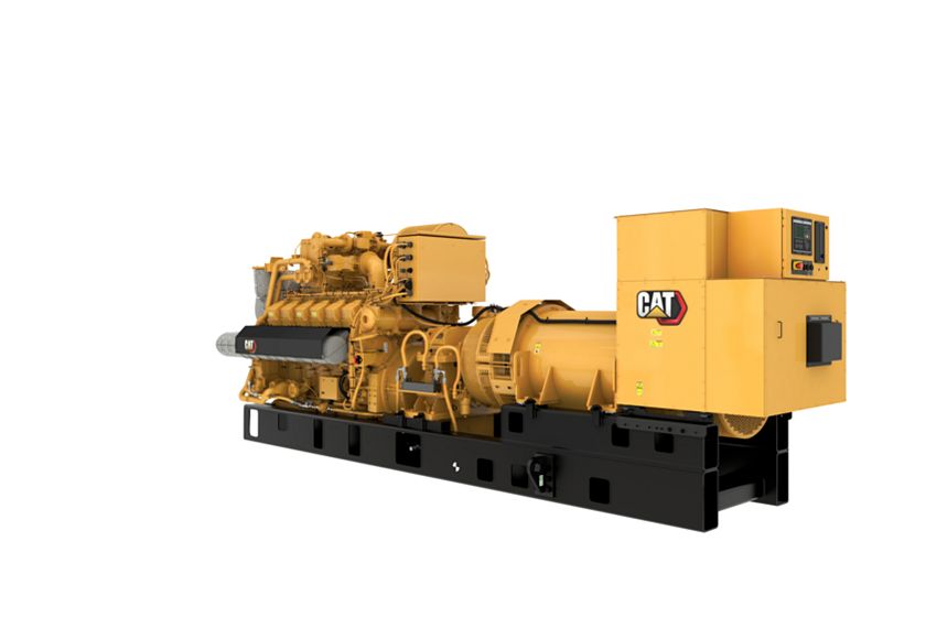 G3512H 60 Hz Gas Open Generator Set, Rear Left View