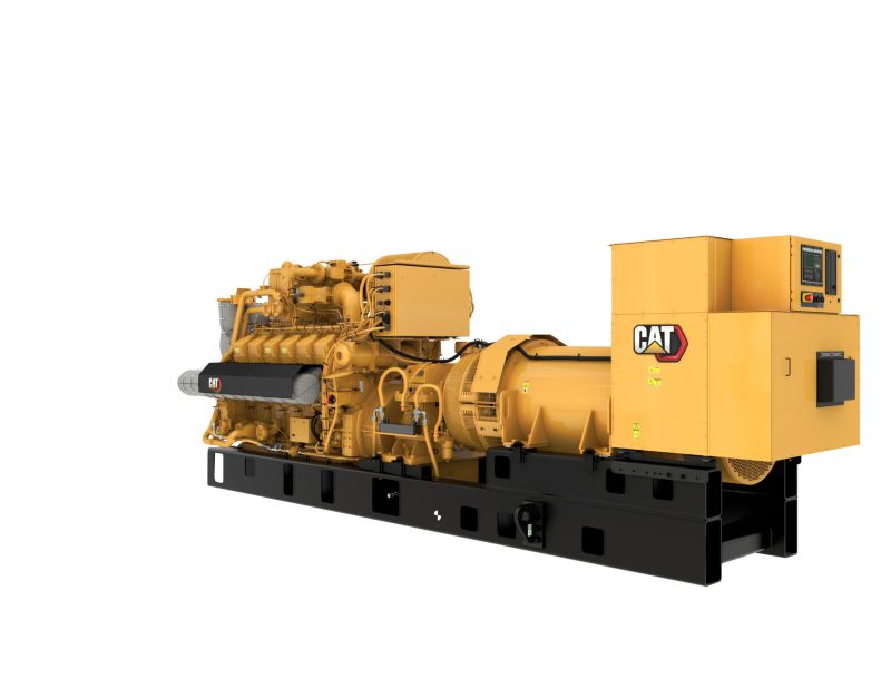 G3512H 60 Hz Gas Open Generator Set, Rear Left View