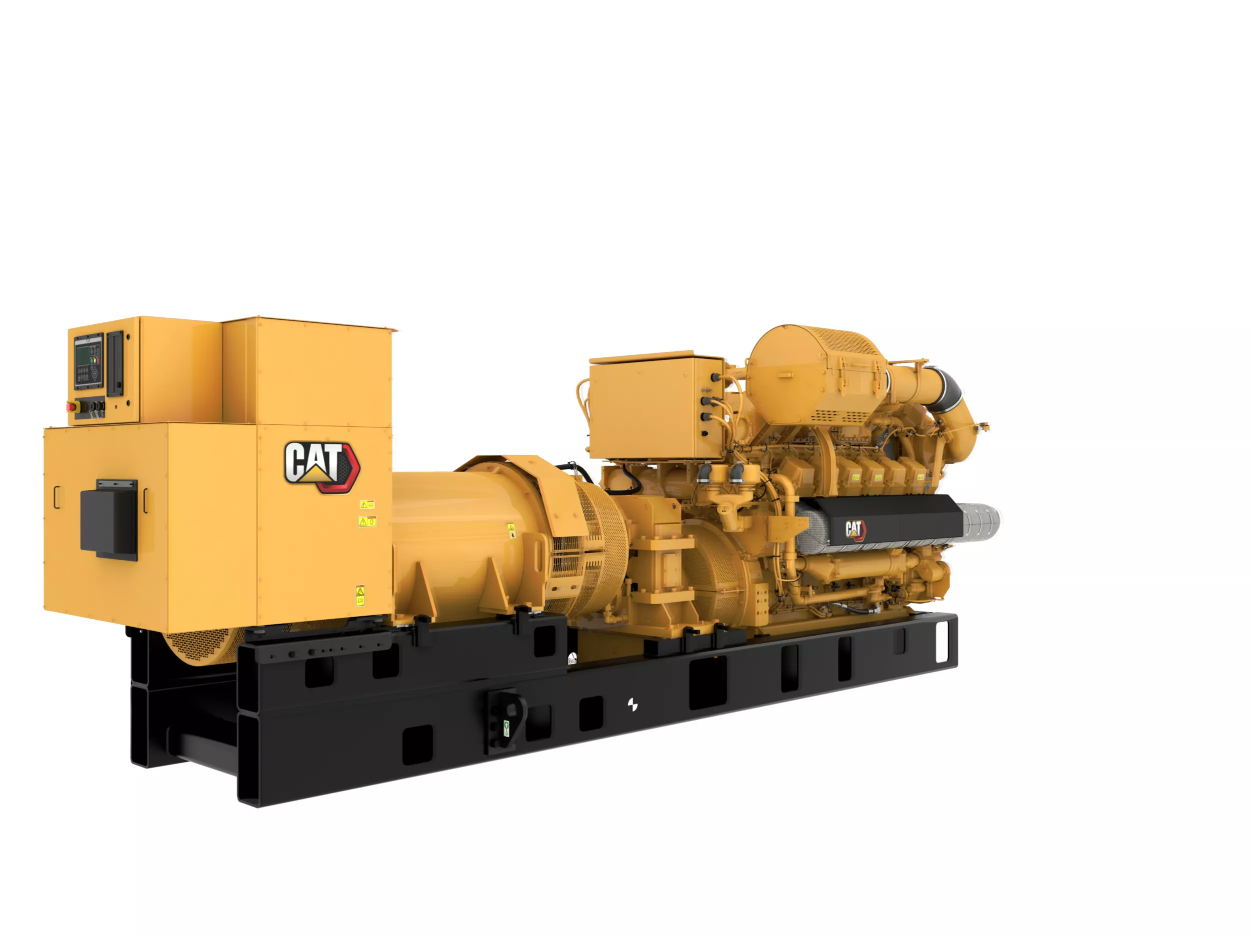 Vista trasera derecha del Grupo Electrógeno de Gas Abierto G3512H de 60 Hz