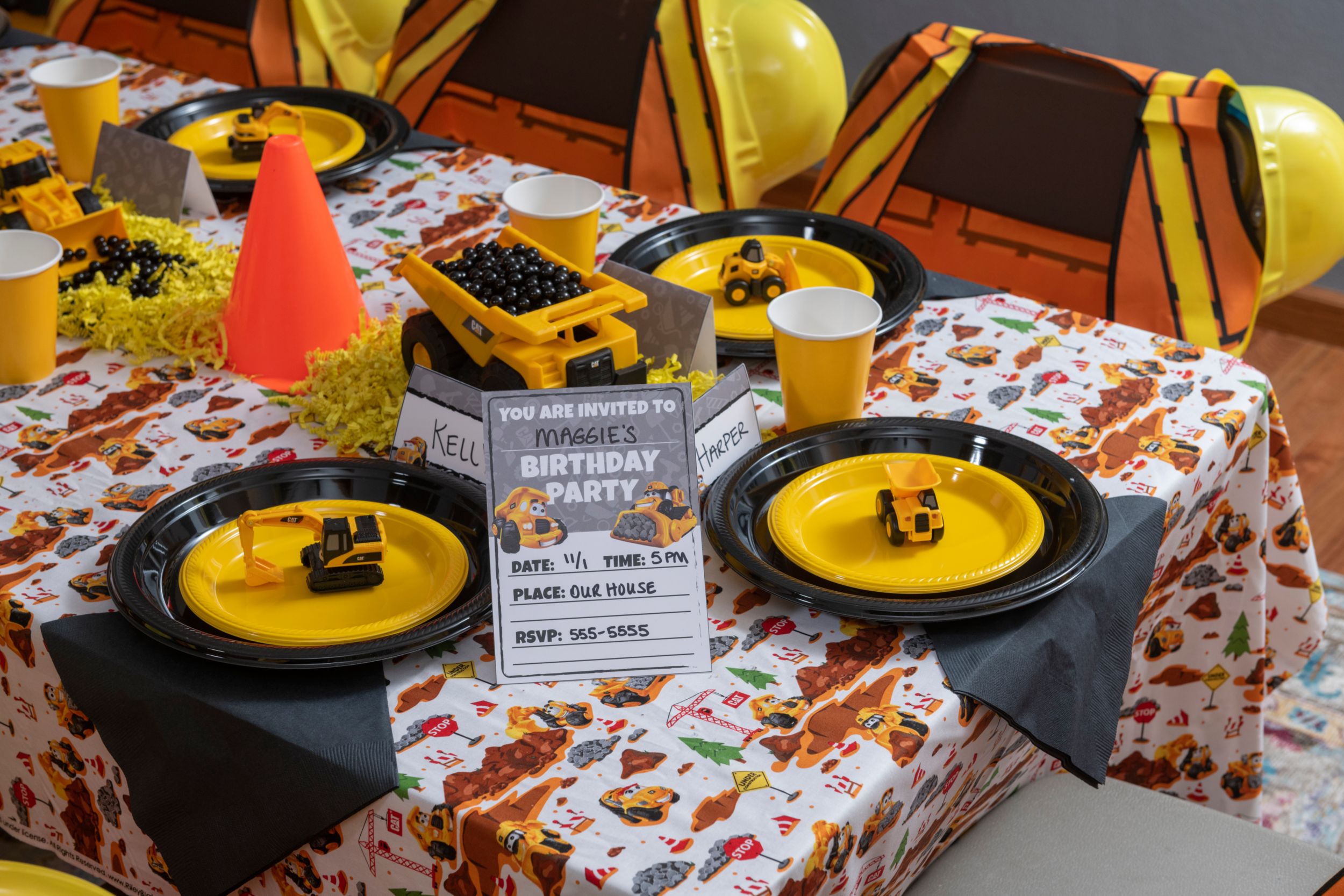 Construction Birthday Party Printables & Supplies | Cat | Caterpillar