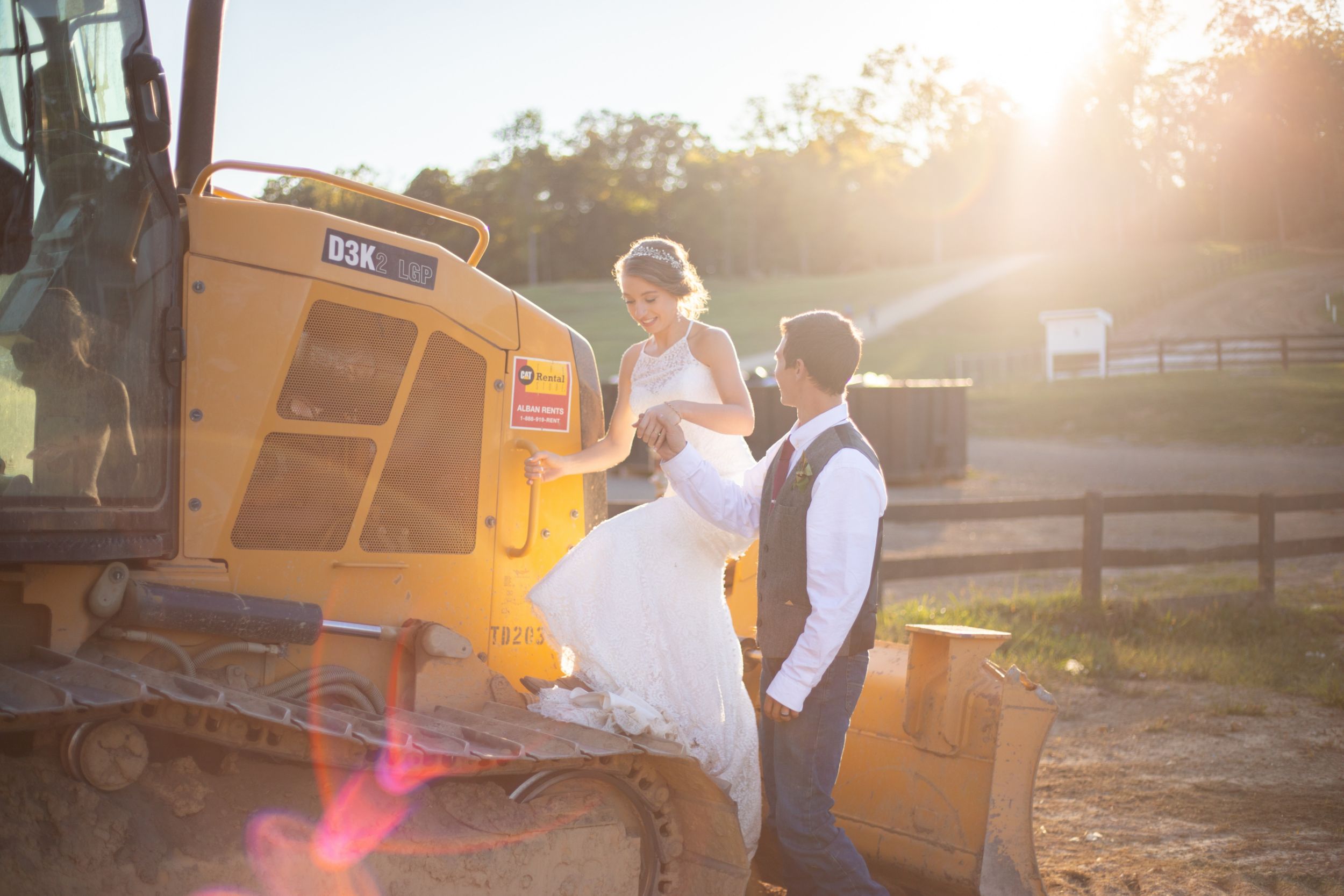 Bride and Groom Getting on D3K