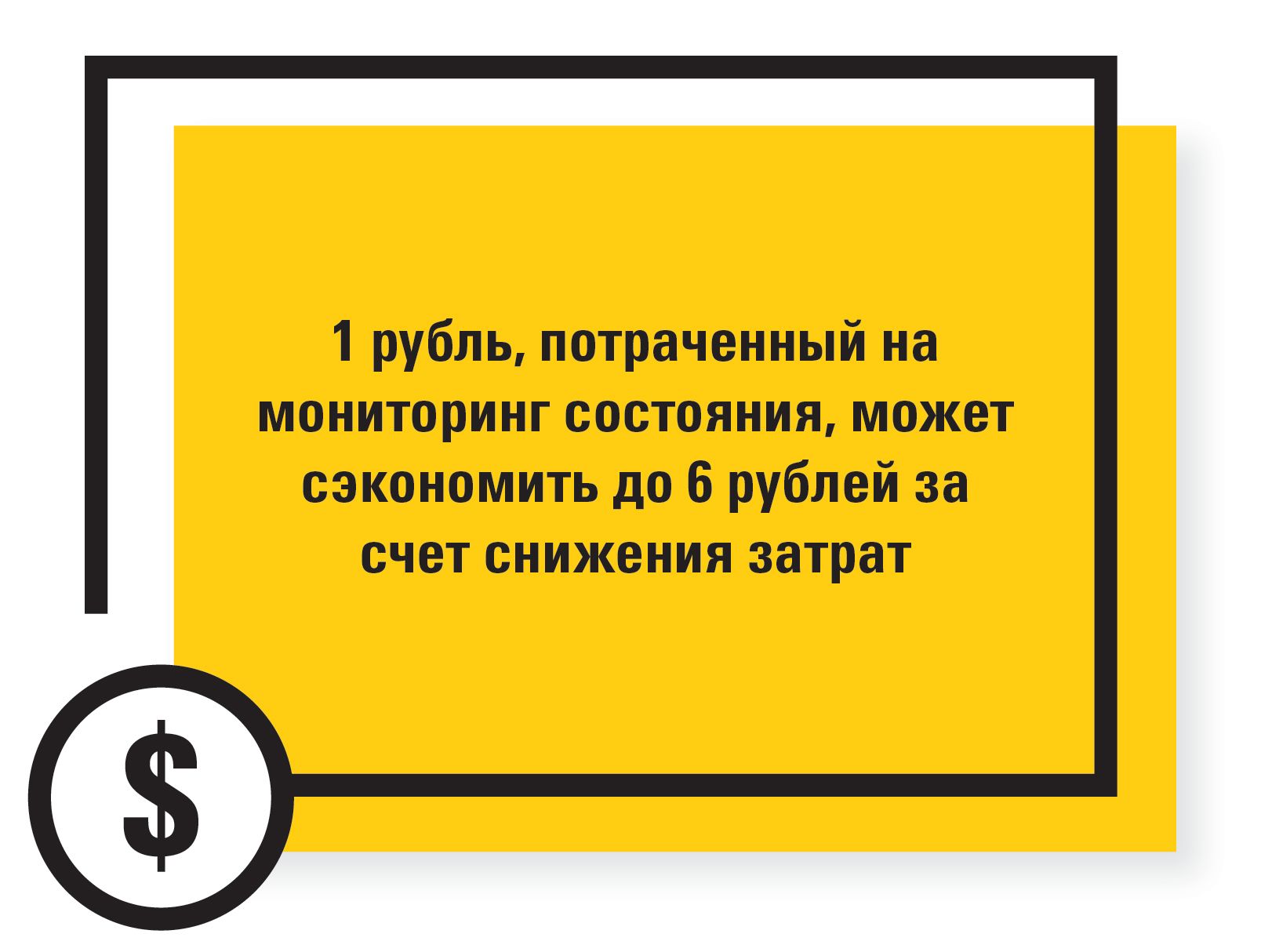 1 рубль, потраченный на мониторинг состояния, может сэкономить до 6 рублей за счет снижения затрат