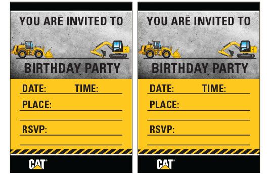 Snow Plow Construction Kids Party Invitation