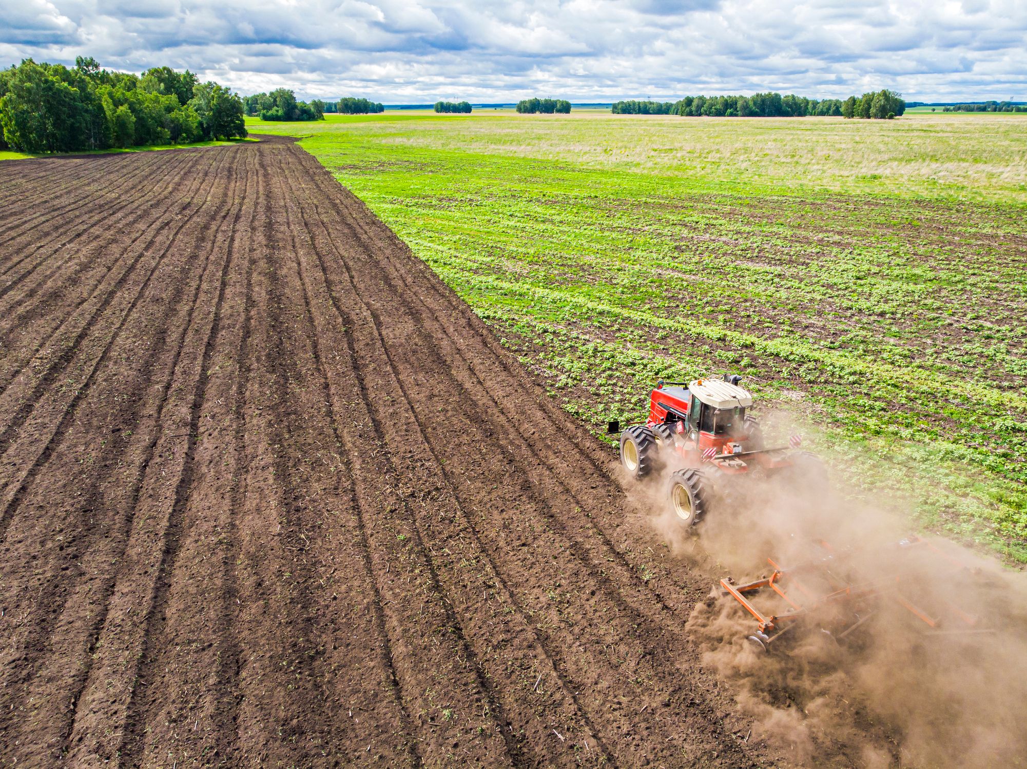 Image of tractor in field