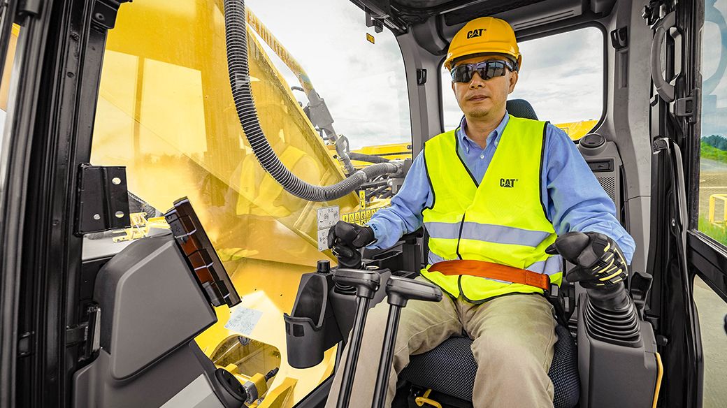 operator in an excavator