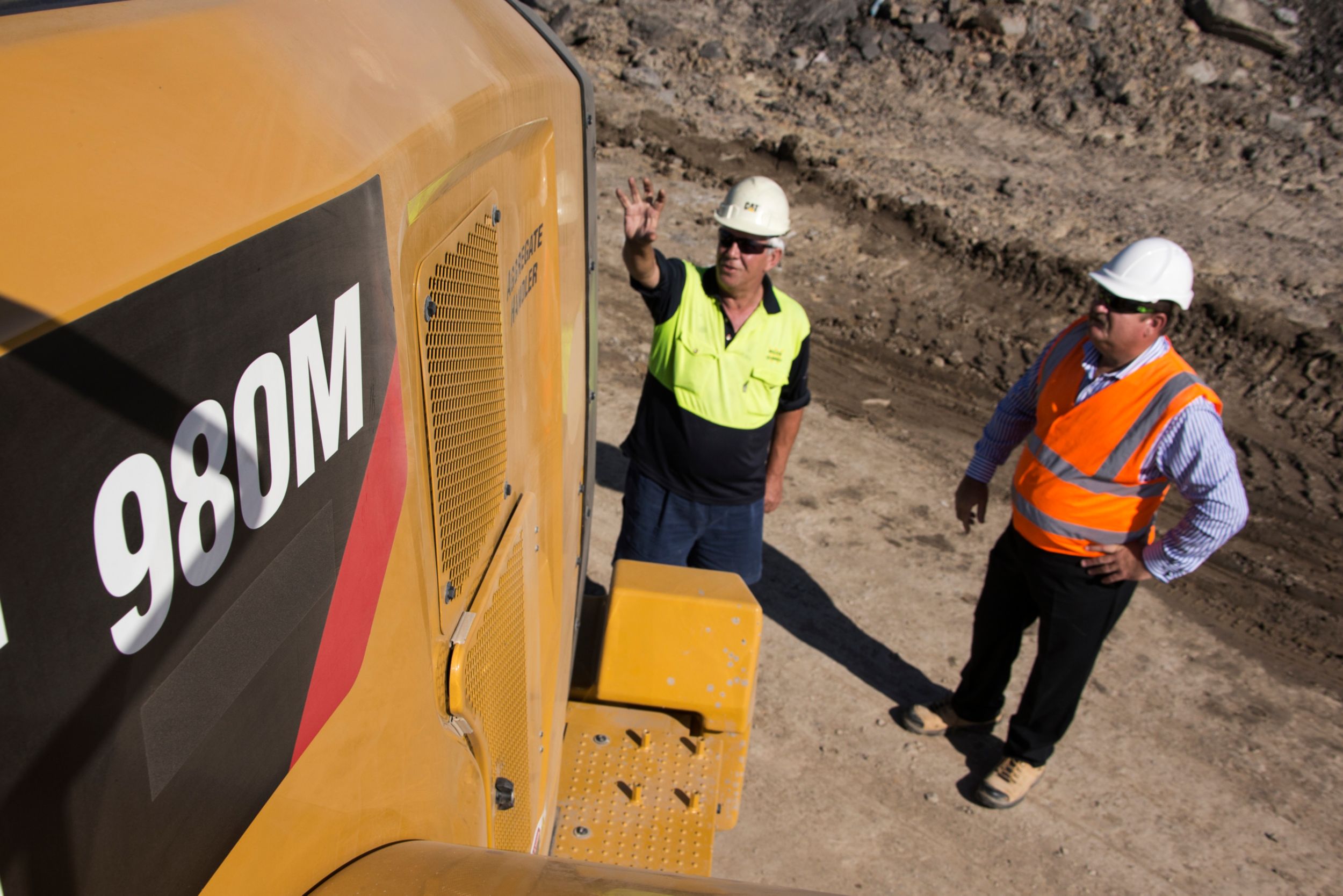 Operators meeting on the jobsite