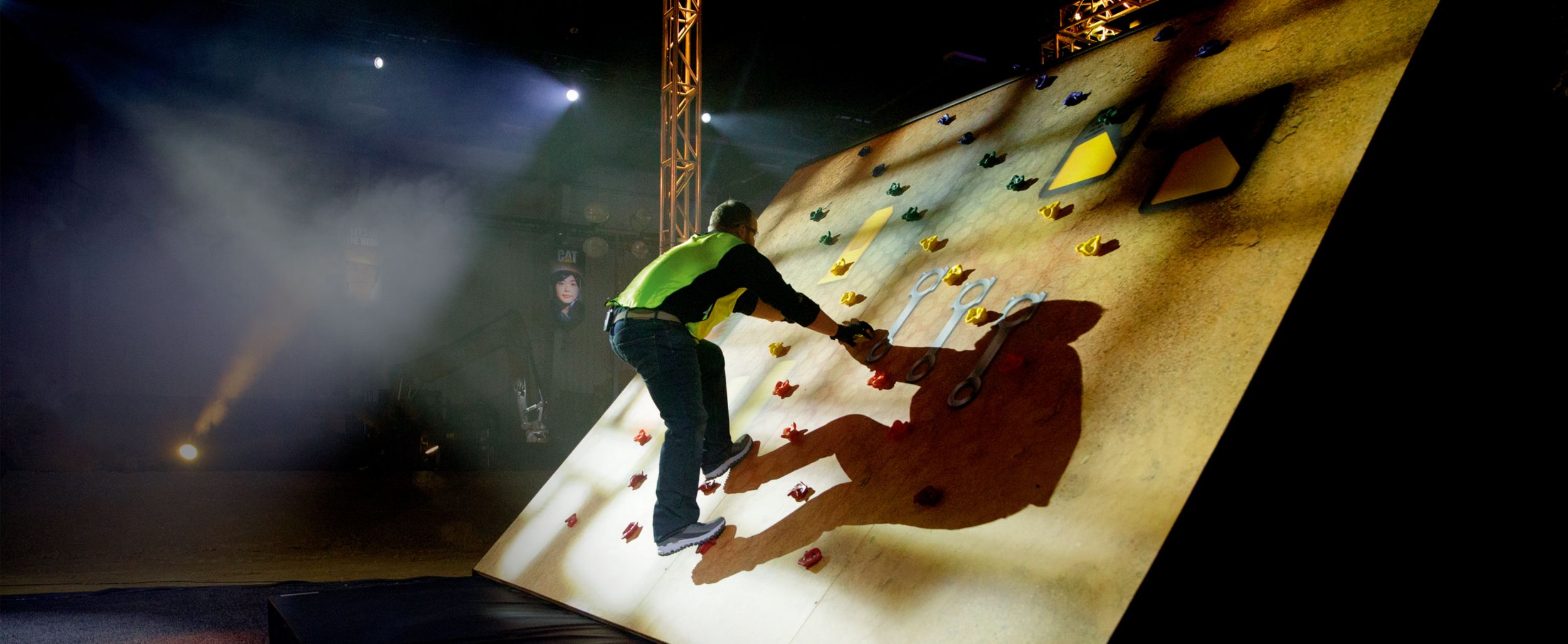 Man Climbing Wall