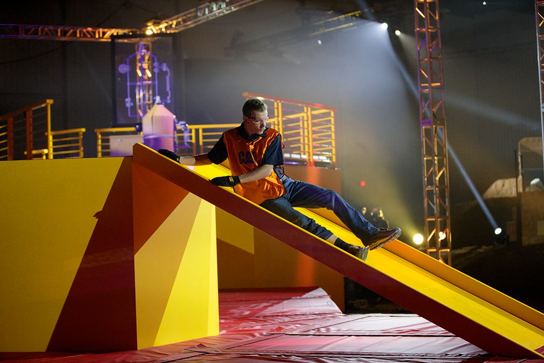 Man Sliding