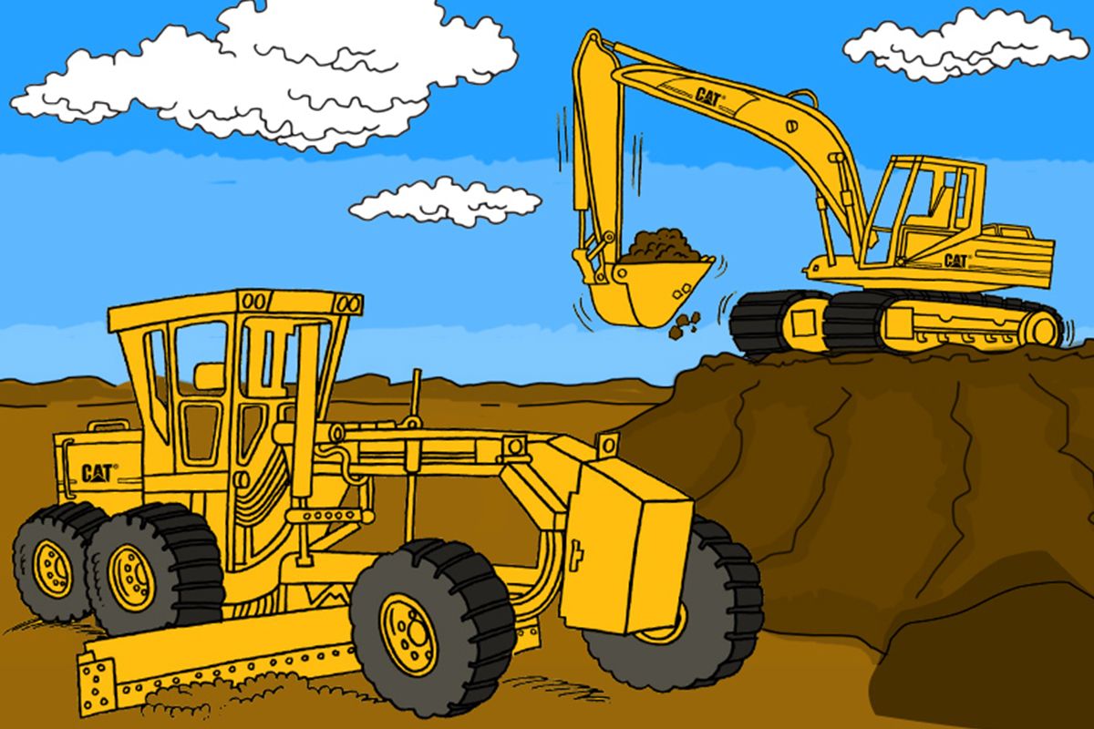 Cat machine illustration