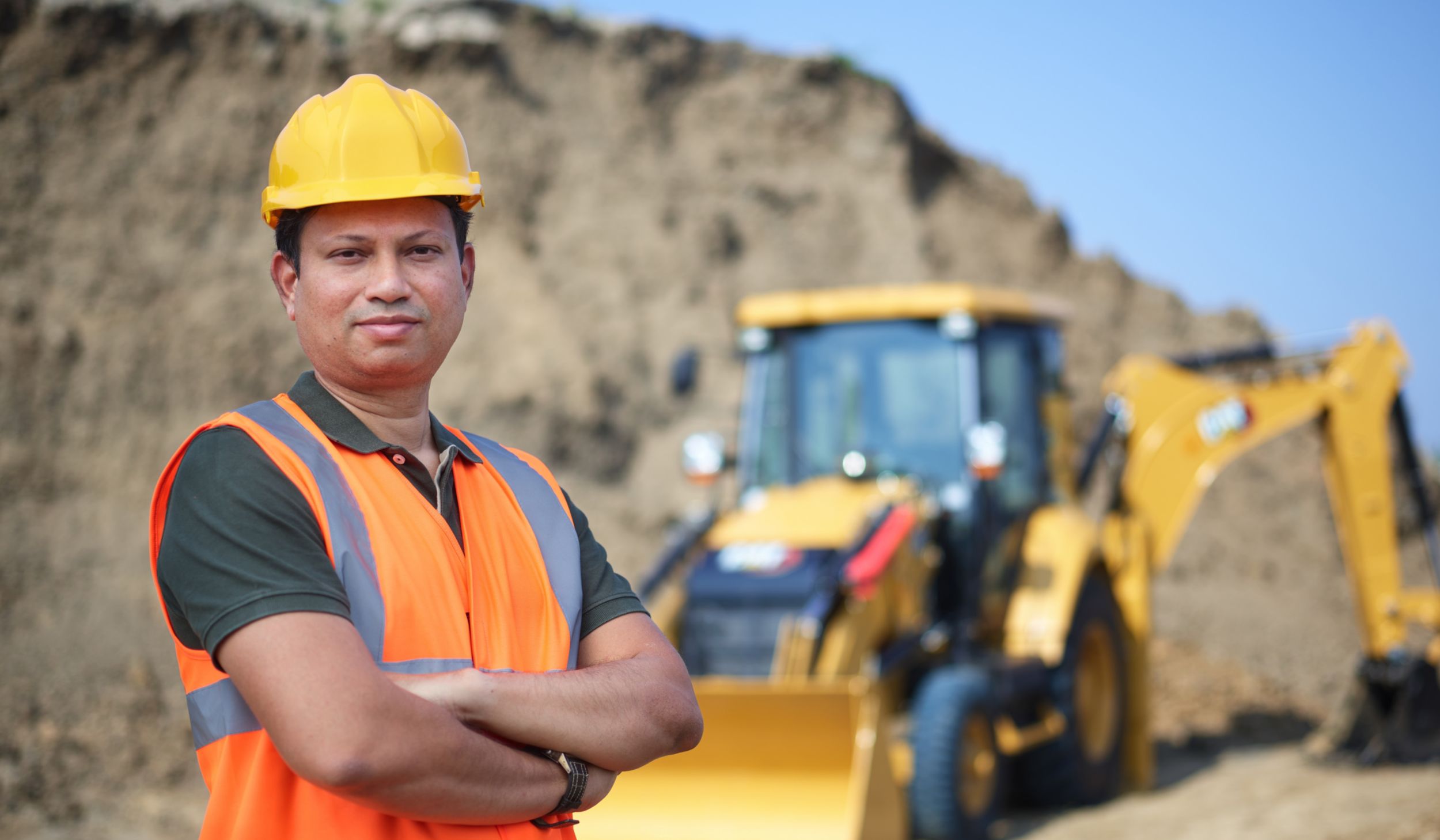 mini excavator on a jobsite