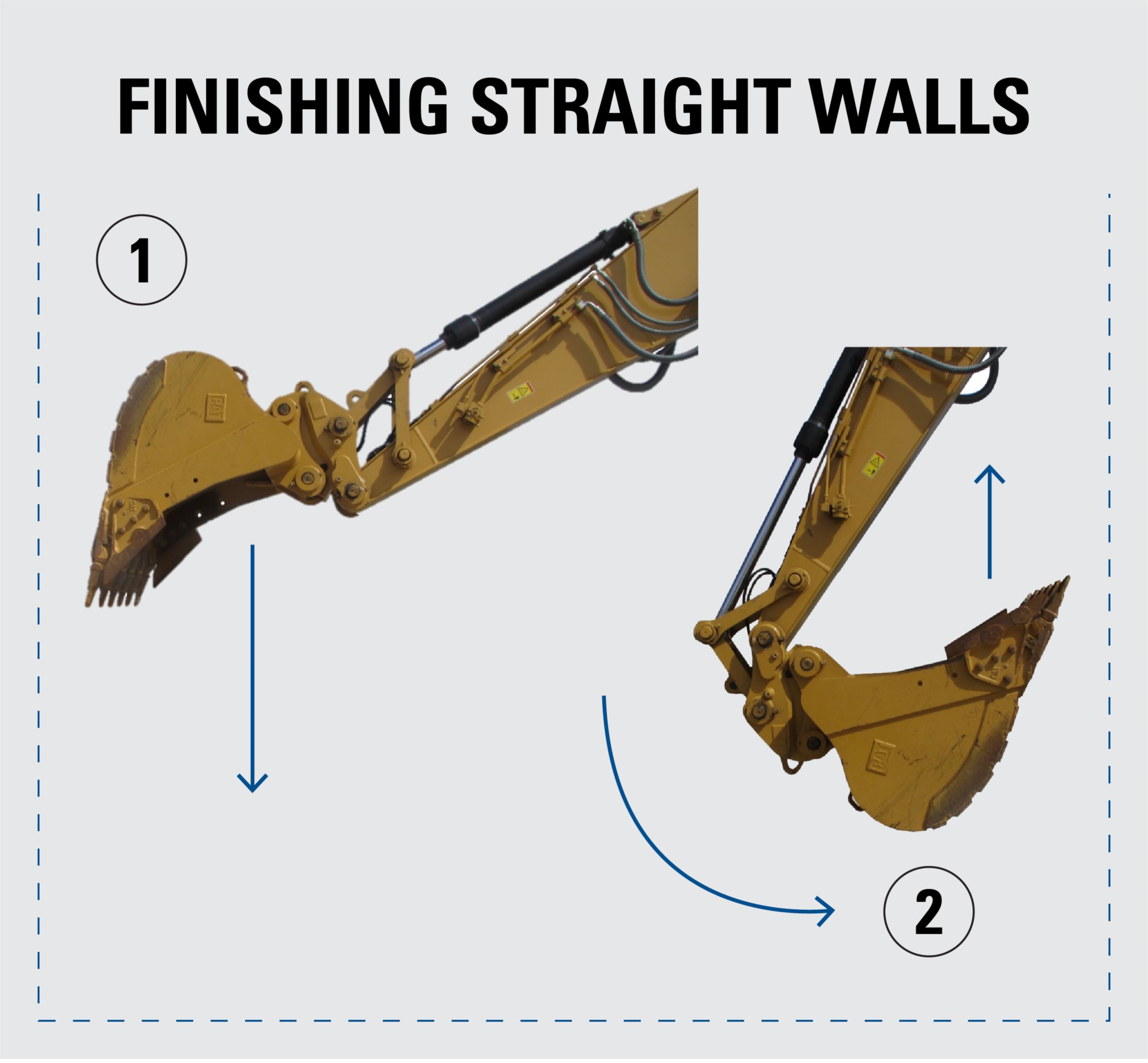 To finish the straight walls of your trench, finish the far wall first.