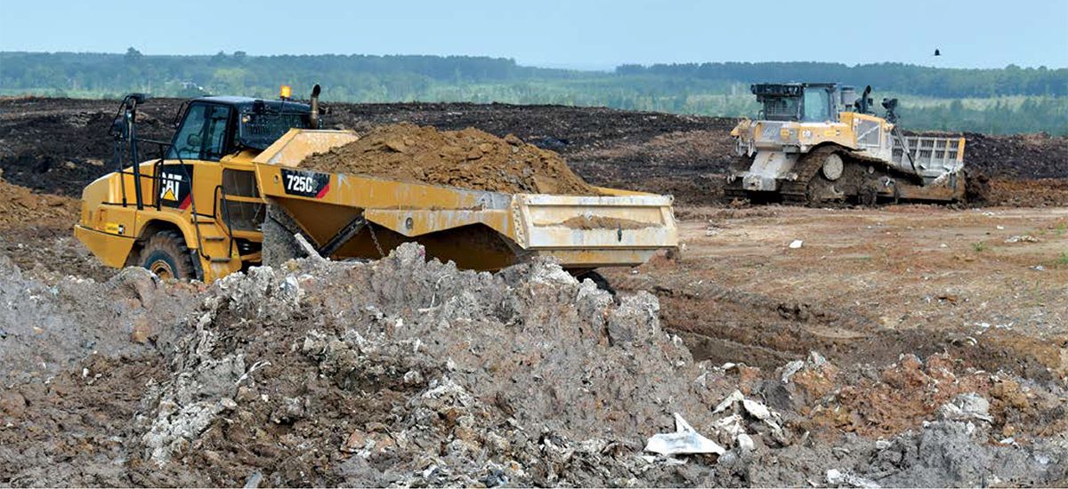 landfill working shot