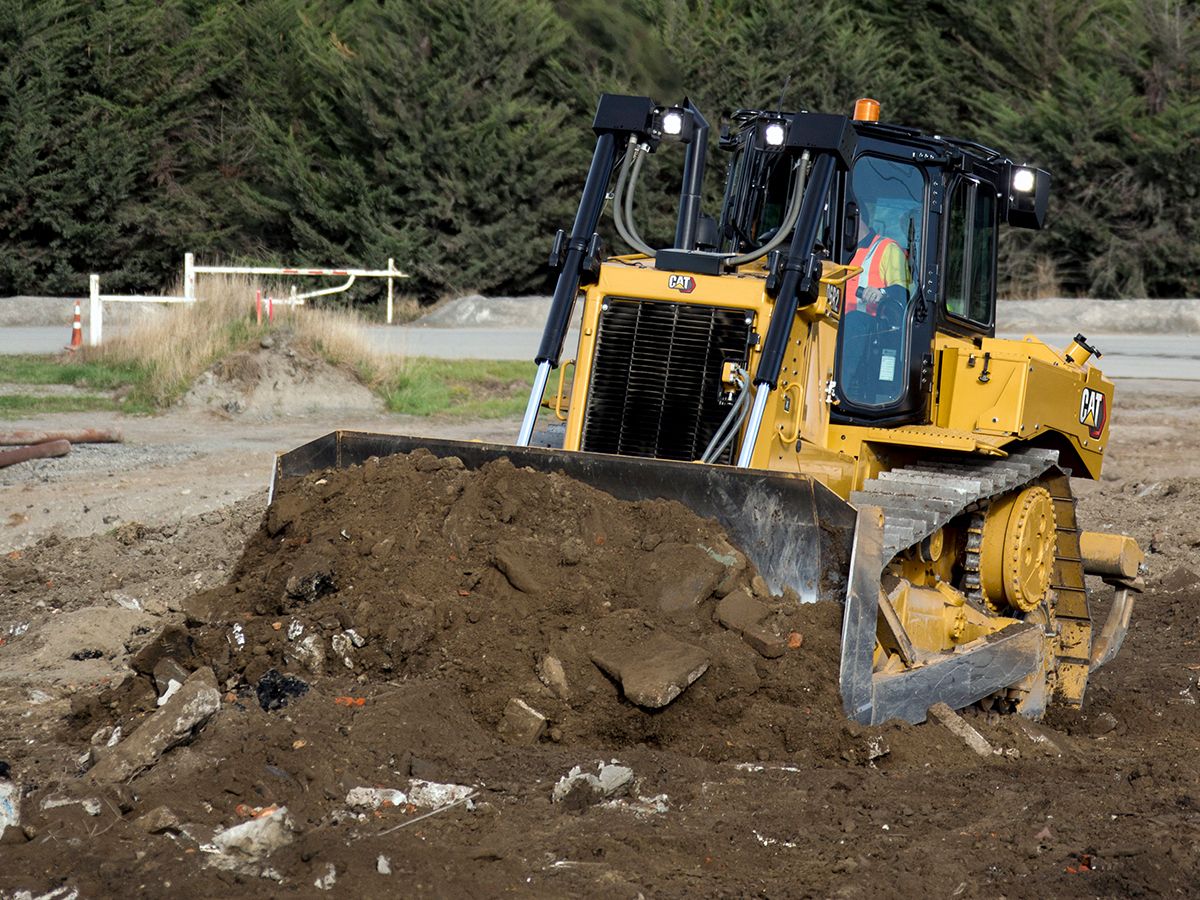 D6R2 bulldozer pushing dirt