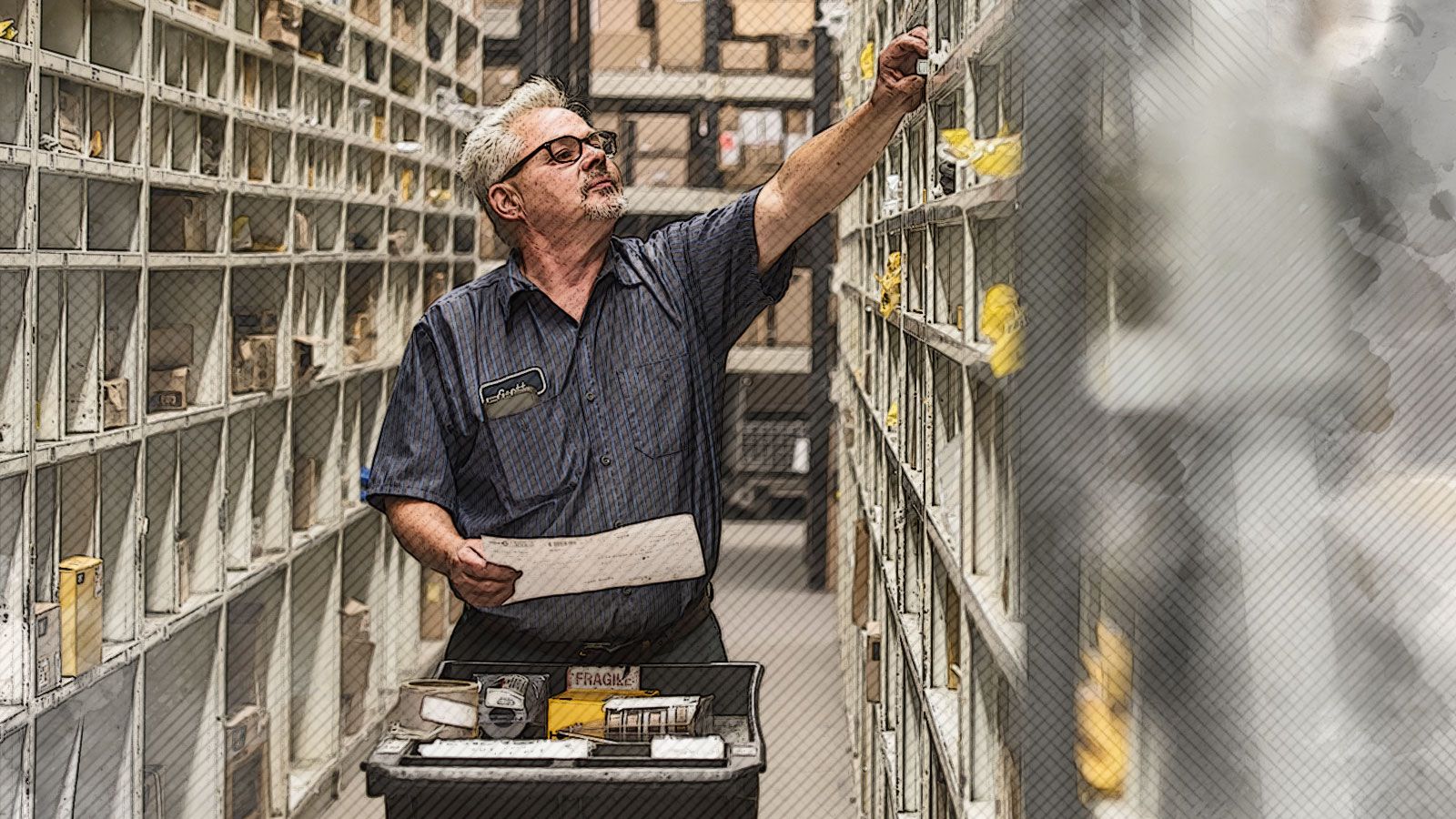 Cat Dealer in Parts Warehouse