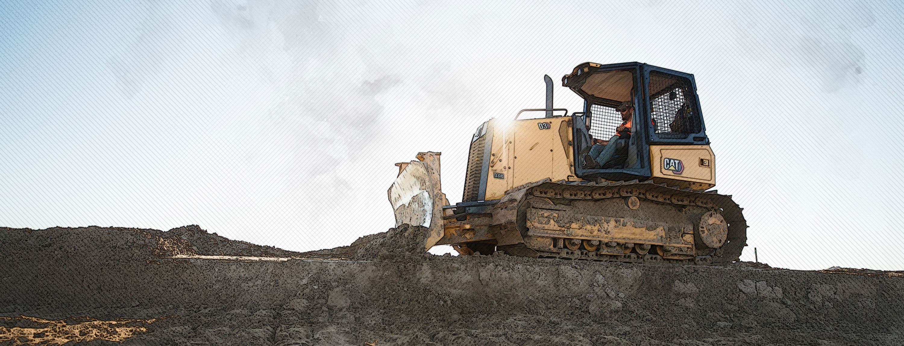 D3 Small Dozer undercarriage in field