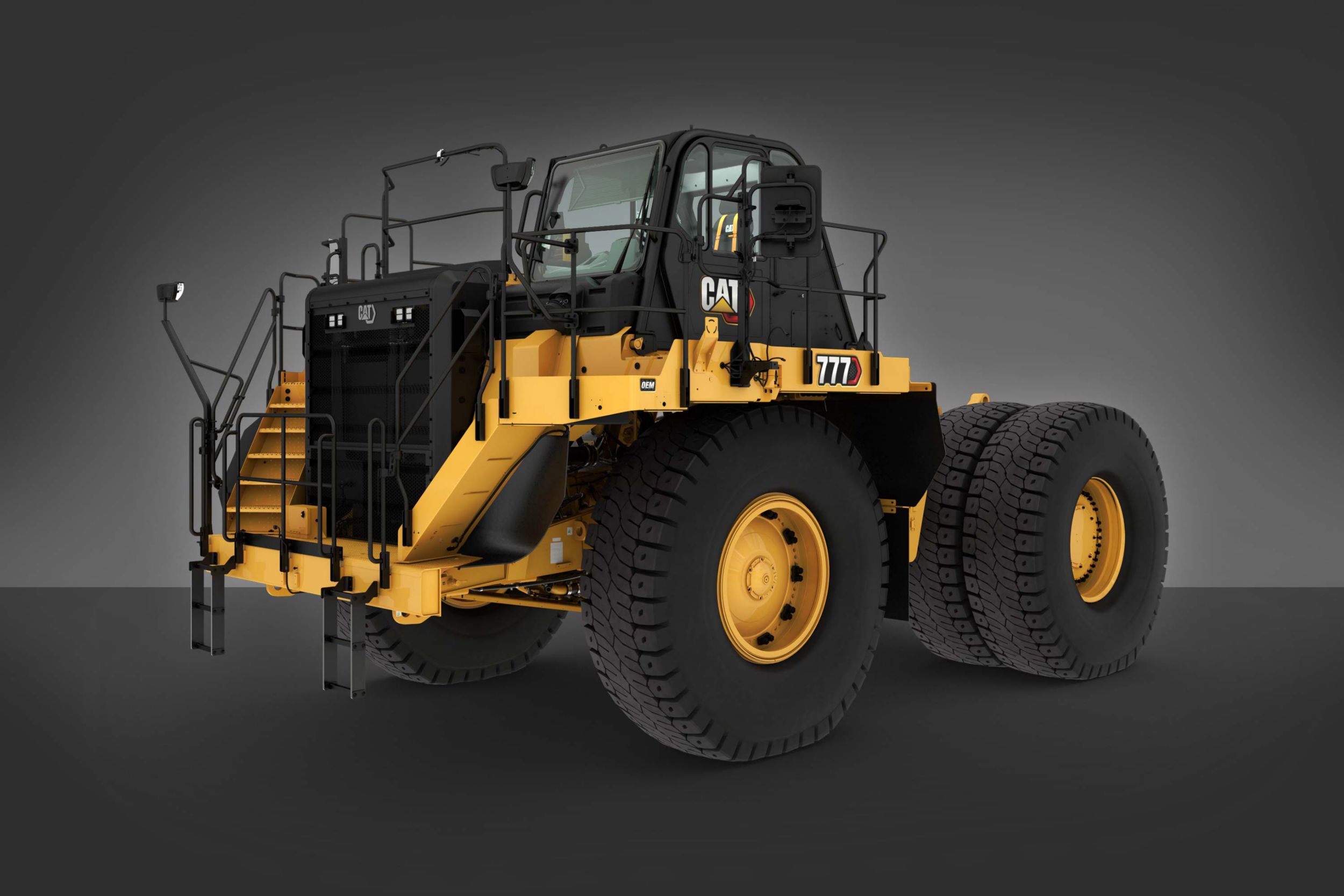 The Cat 777 bare chassis comes equipped with a higher Tractor ROPS certification ratings needed for specialty machines including water trucks, tow trucks, and fuel and lube trucks.