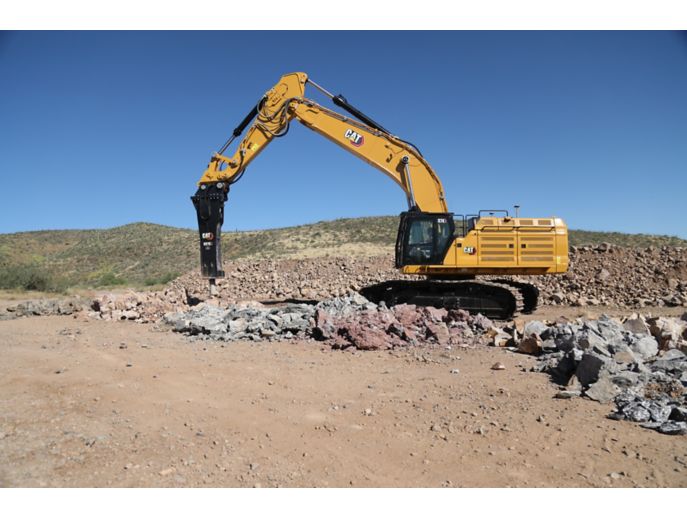 Cat H215 S Performance Hammer on excavator