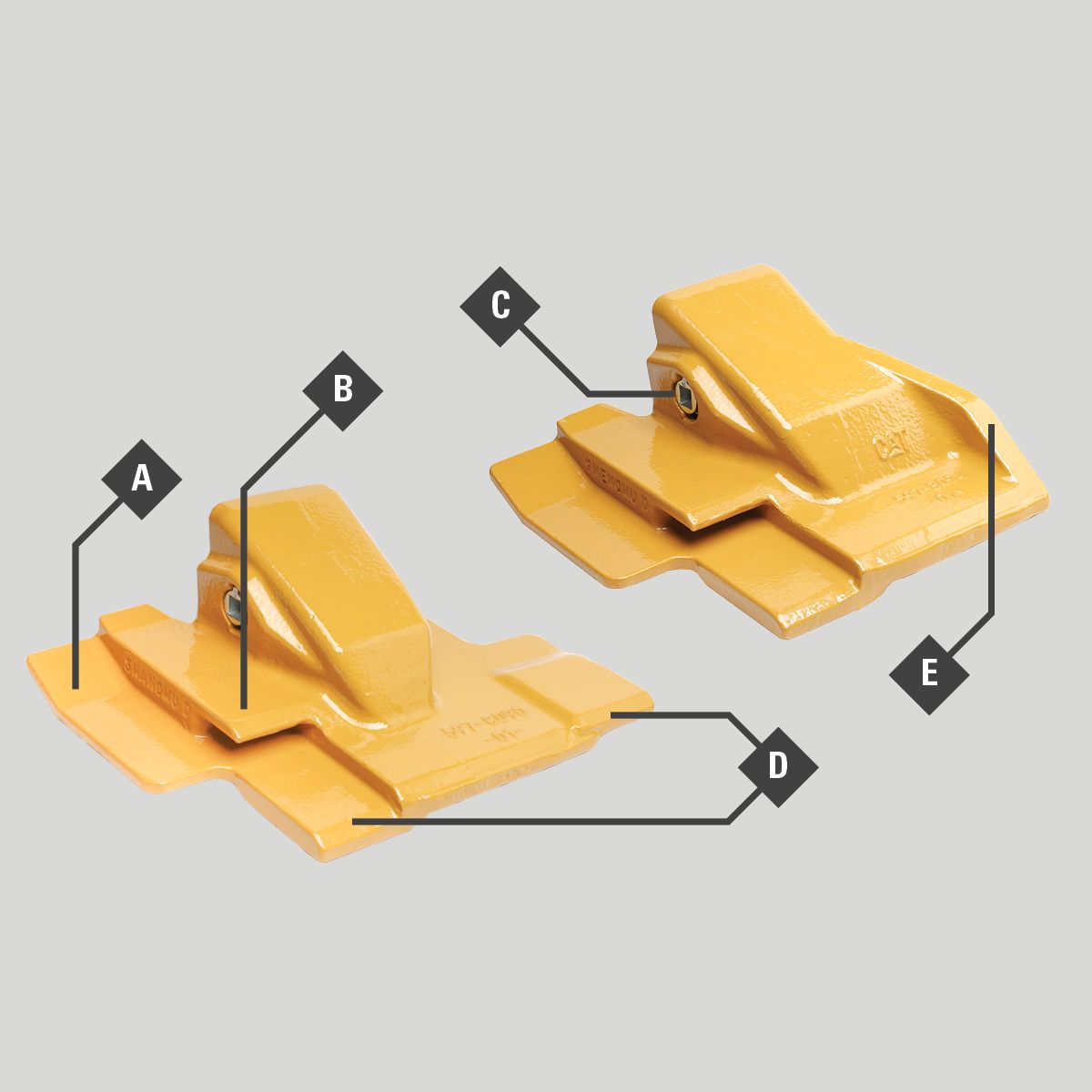 Diagram of adapters with specific features in call outs