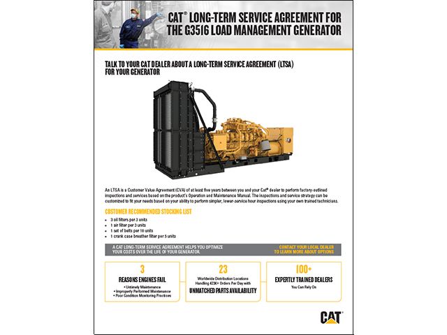 LTSAs for G3516 Load Management Generator