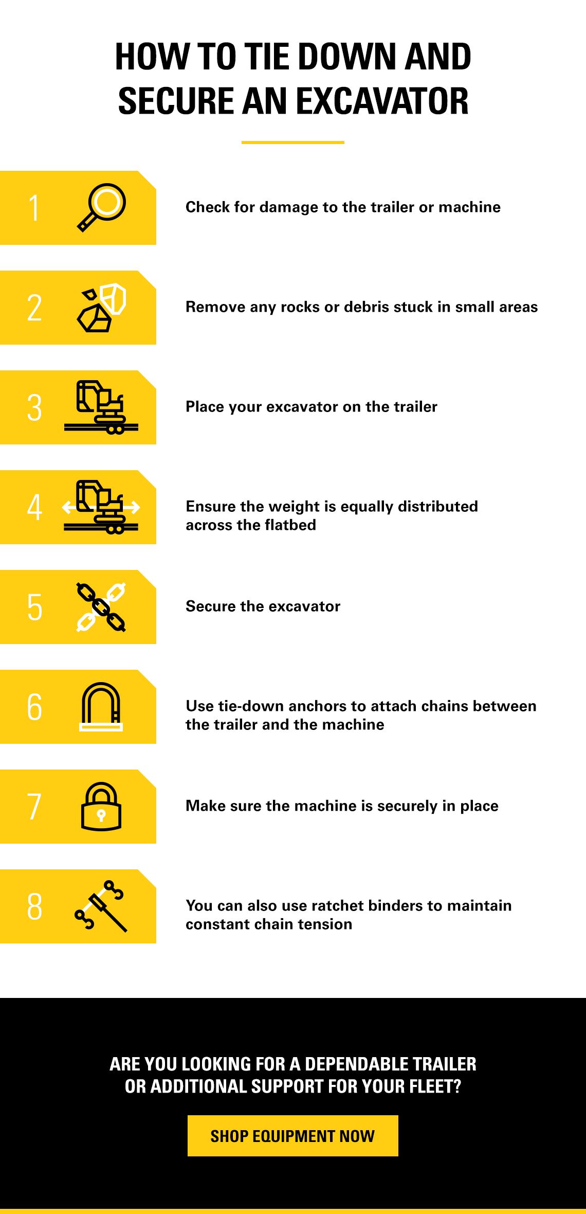 How to Tie Down and Secure an Excavator