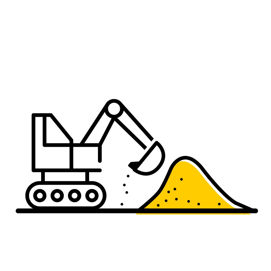 Illustration of track loader pushing dirt