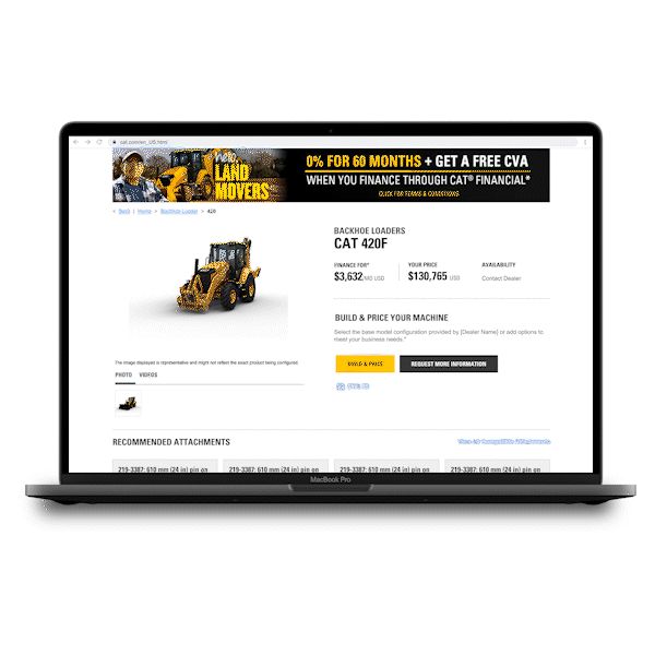 Computer with Shop.cat.com on it