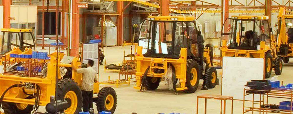 Bull Machines backhoe loader production line