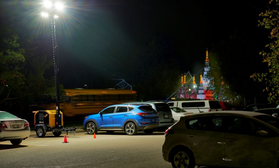 Allmand in a parking lot