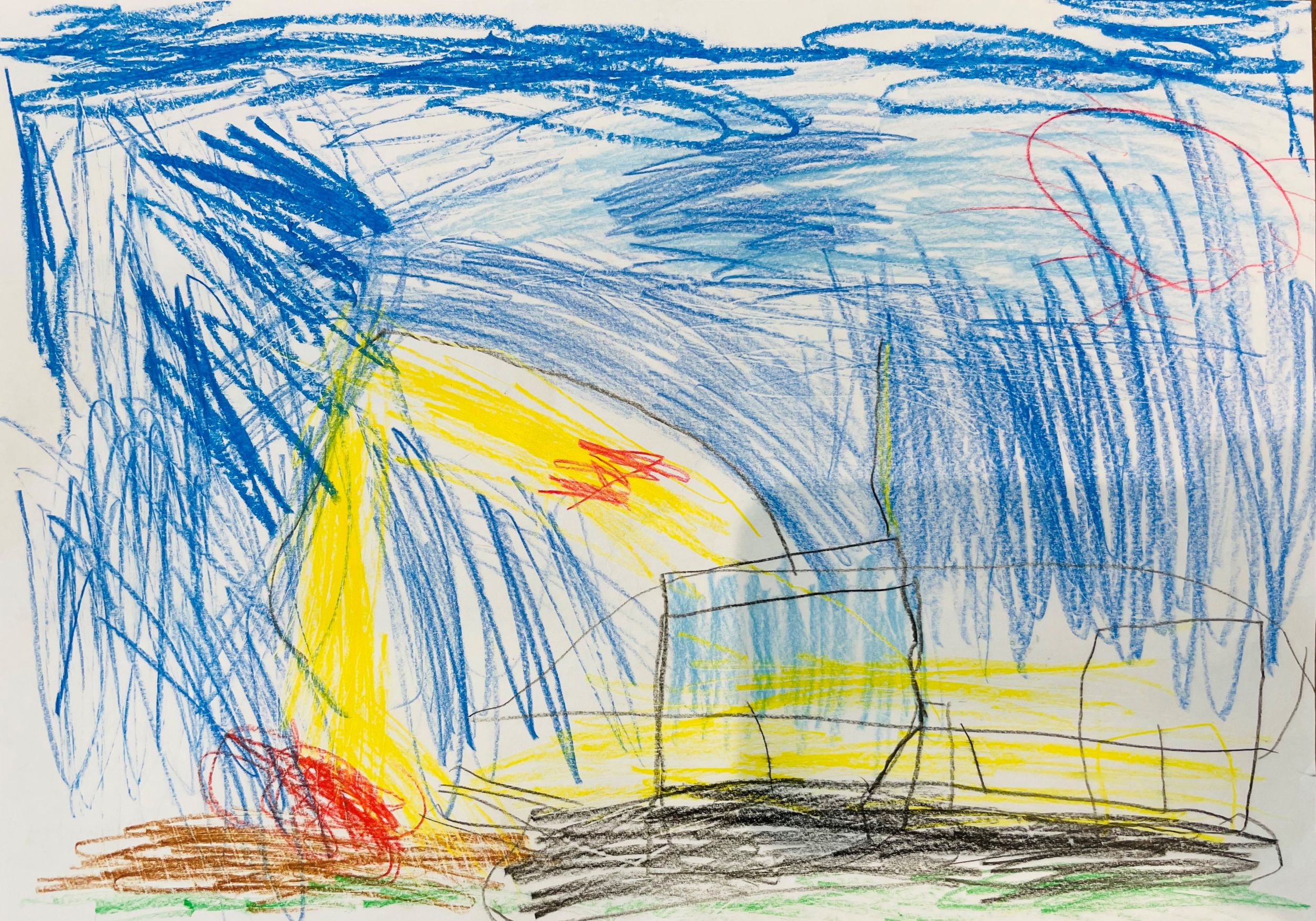 火をつけるショベルカー 名