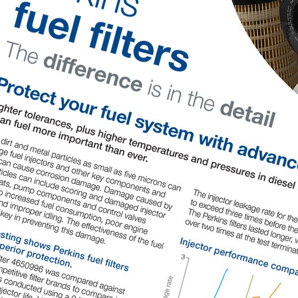 Perkins fuel filters improved injector protection