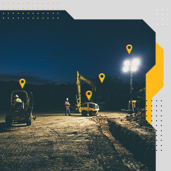 Night time jobsite photo