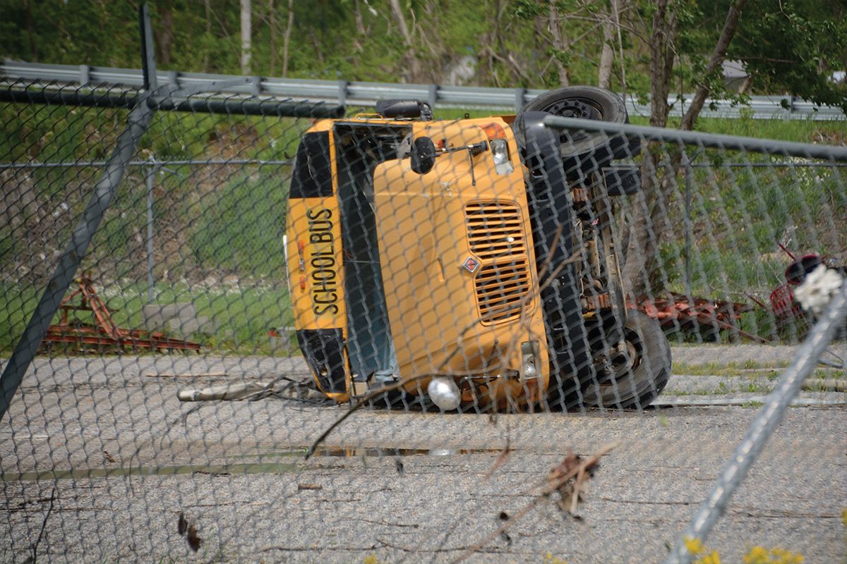 School Bus Damaged