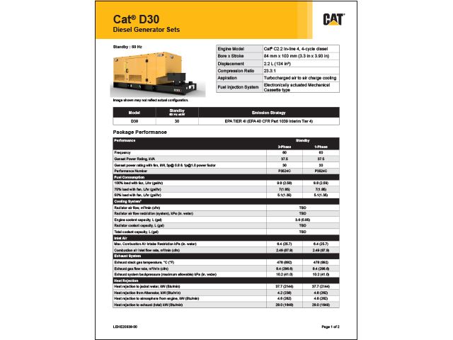 Cat® D30 Diesel Generator Sets