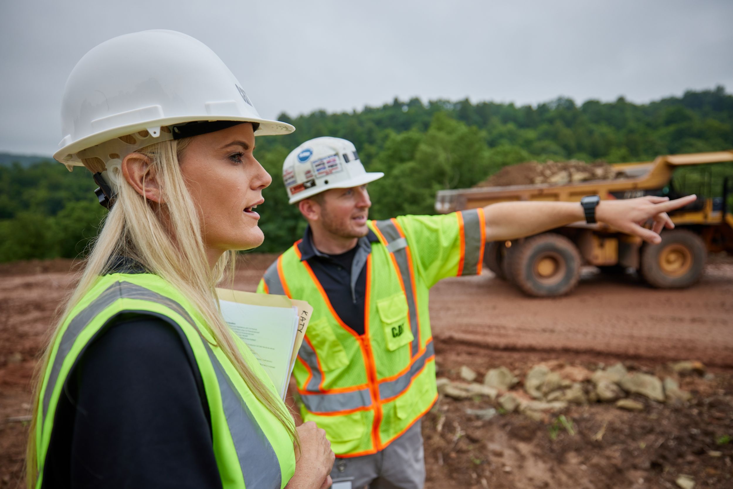 Cat employees talking