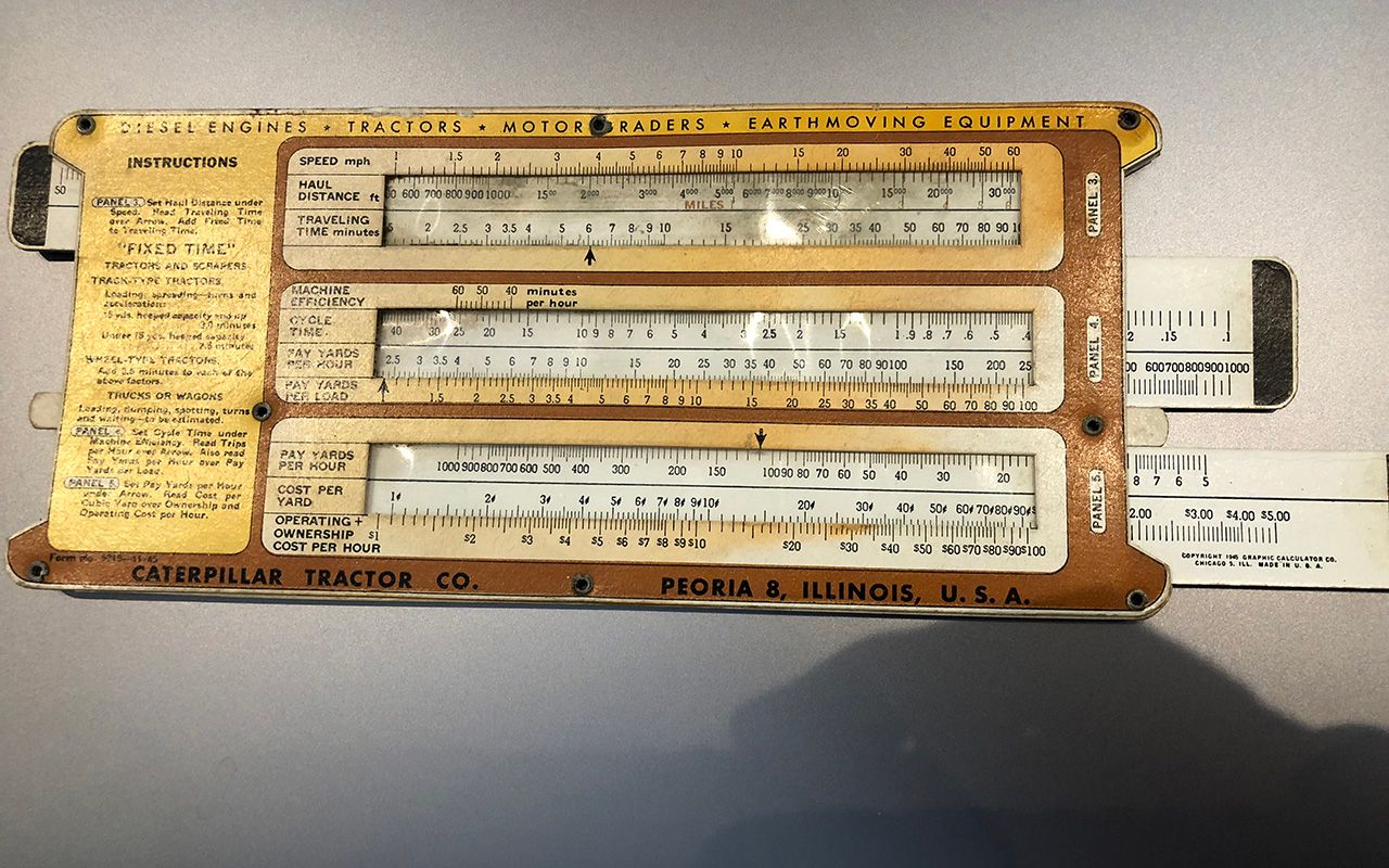 antique earth-moving calculator