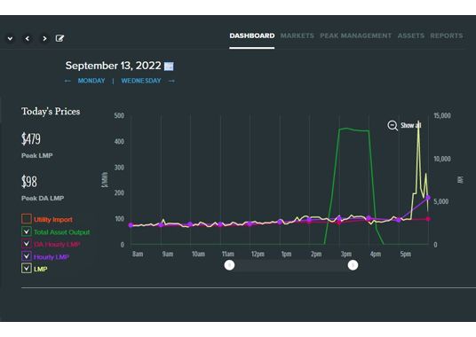 Cat Active Management Platform screen showing a price graph