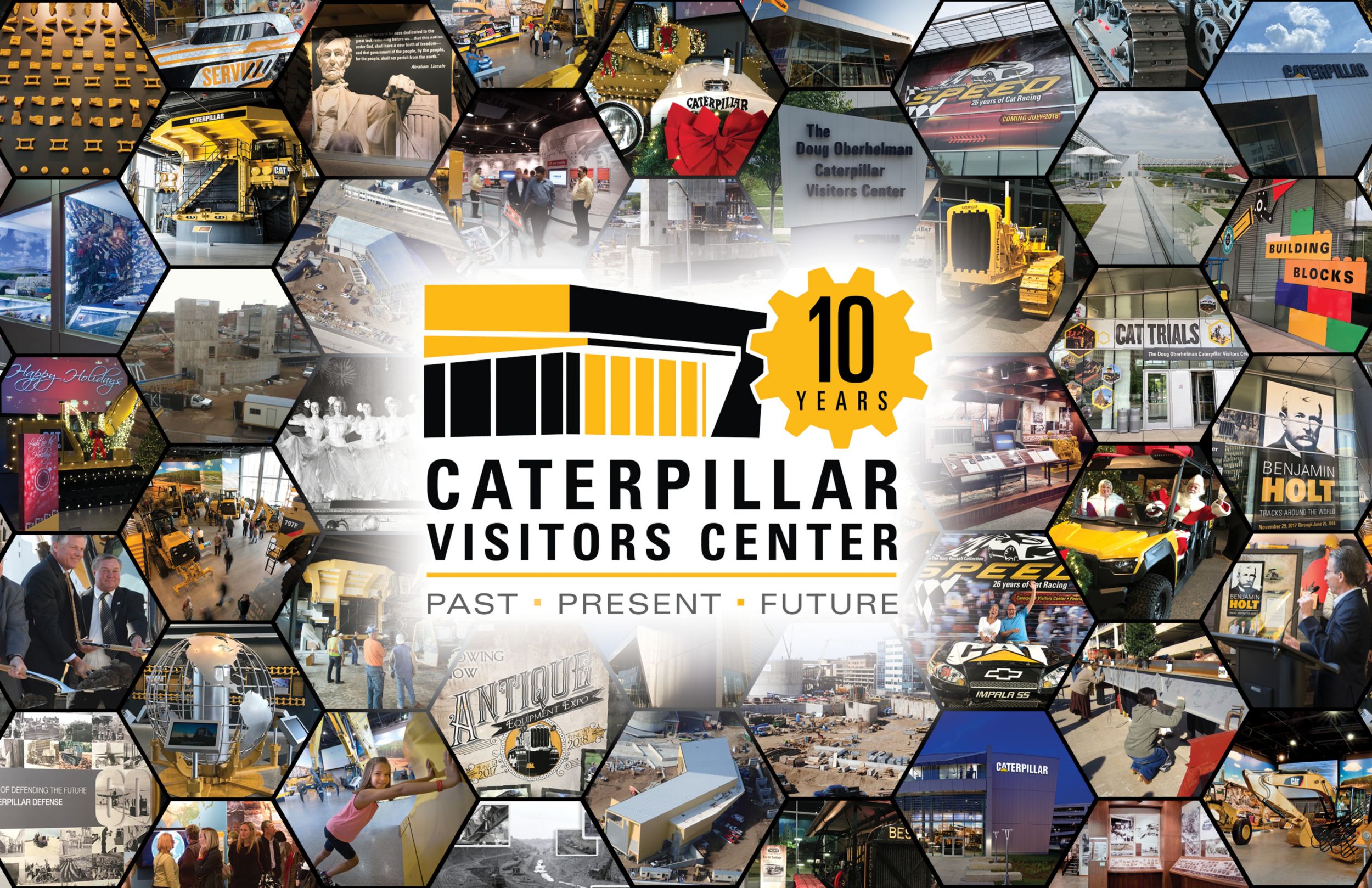 Collage of 10 Years of the Caterpillar Visitors Center