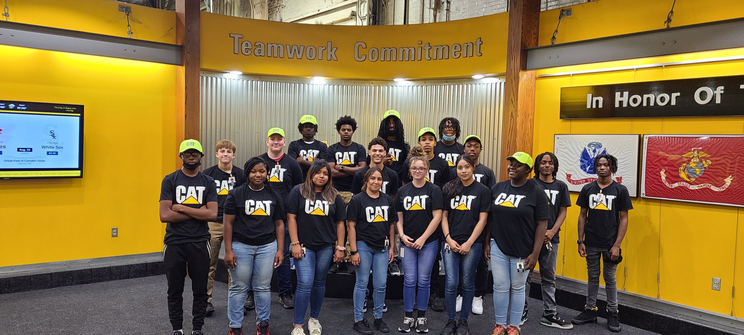 Group of students pose for photo