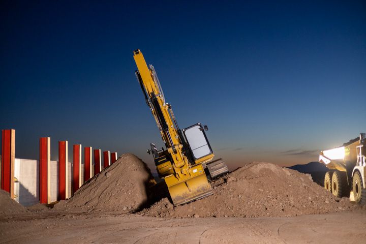Excavator dreaming of tomorrow’s work.