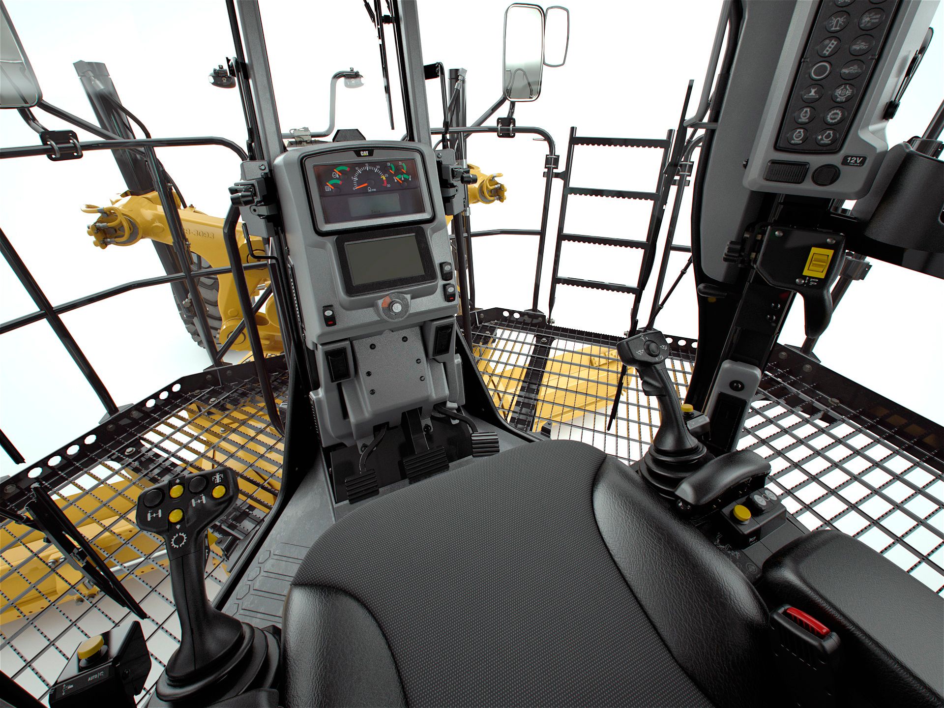 Operator environment on the 16 motor grader