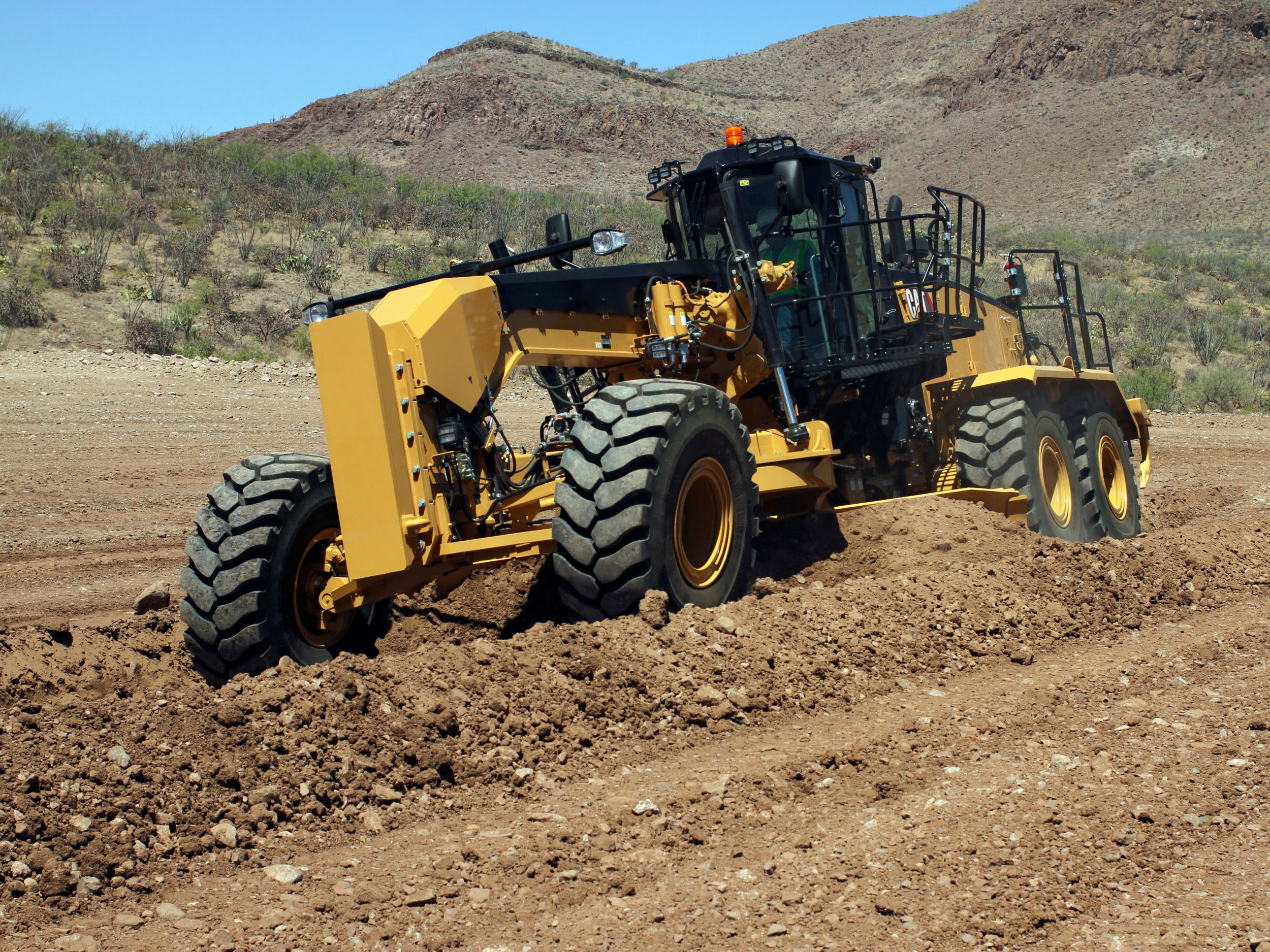 Heavy blading with the 16 Motor Grader