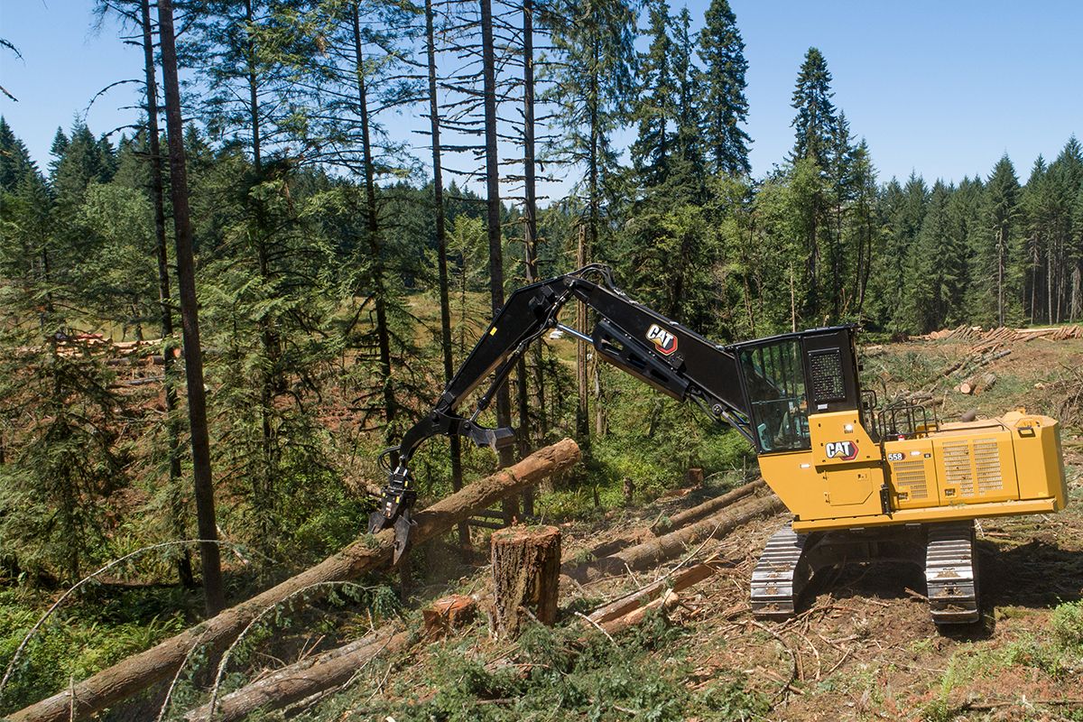 Máquina Forestal FM558 de servicio general y carga de troncos, Cat