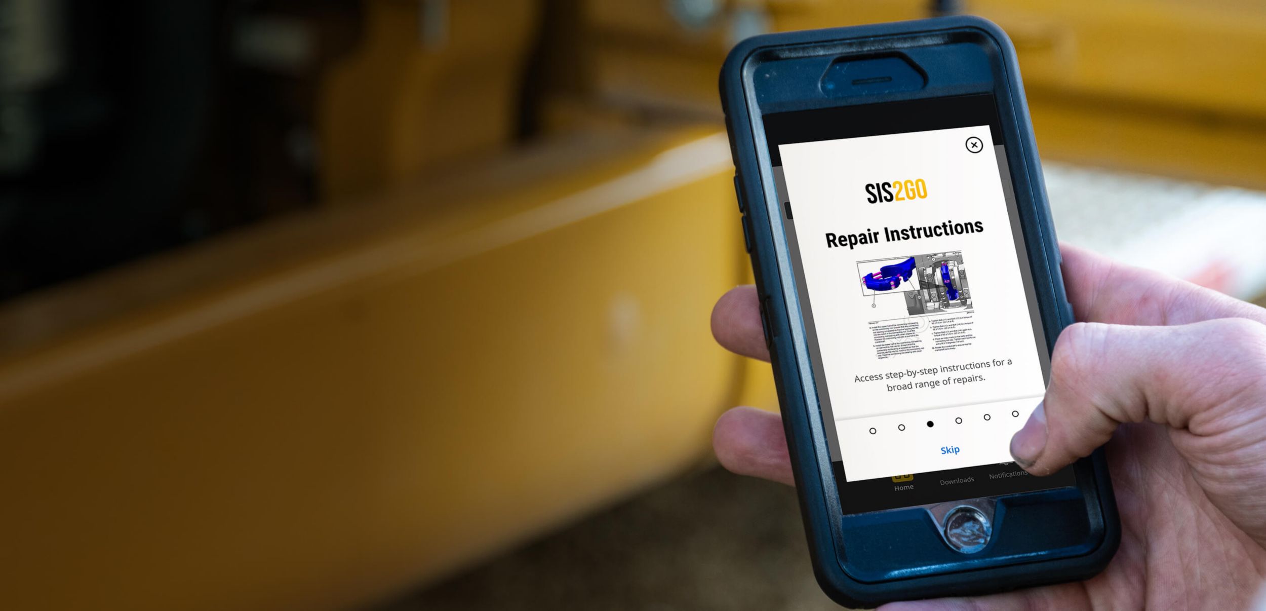 close-up of SIS2GO app on a mobile phone