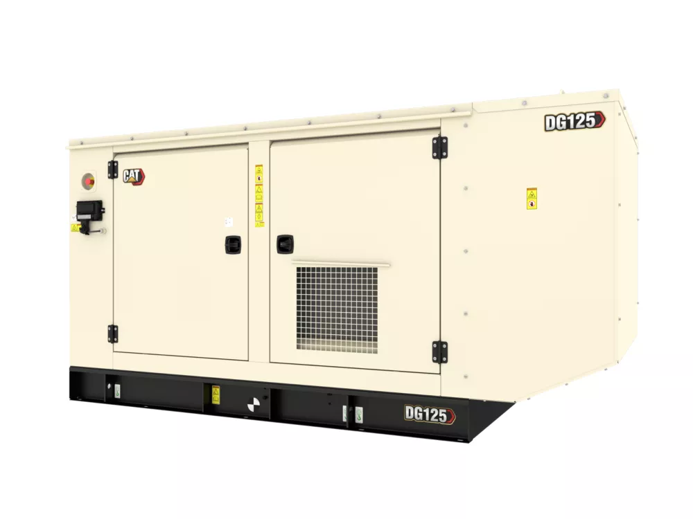 Cat DG125 enclosed gas generator, front-left view